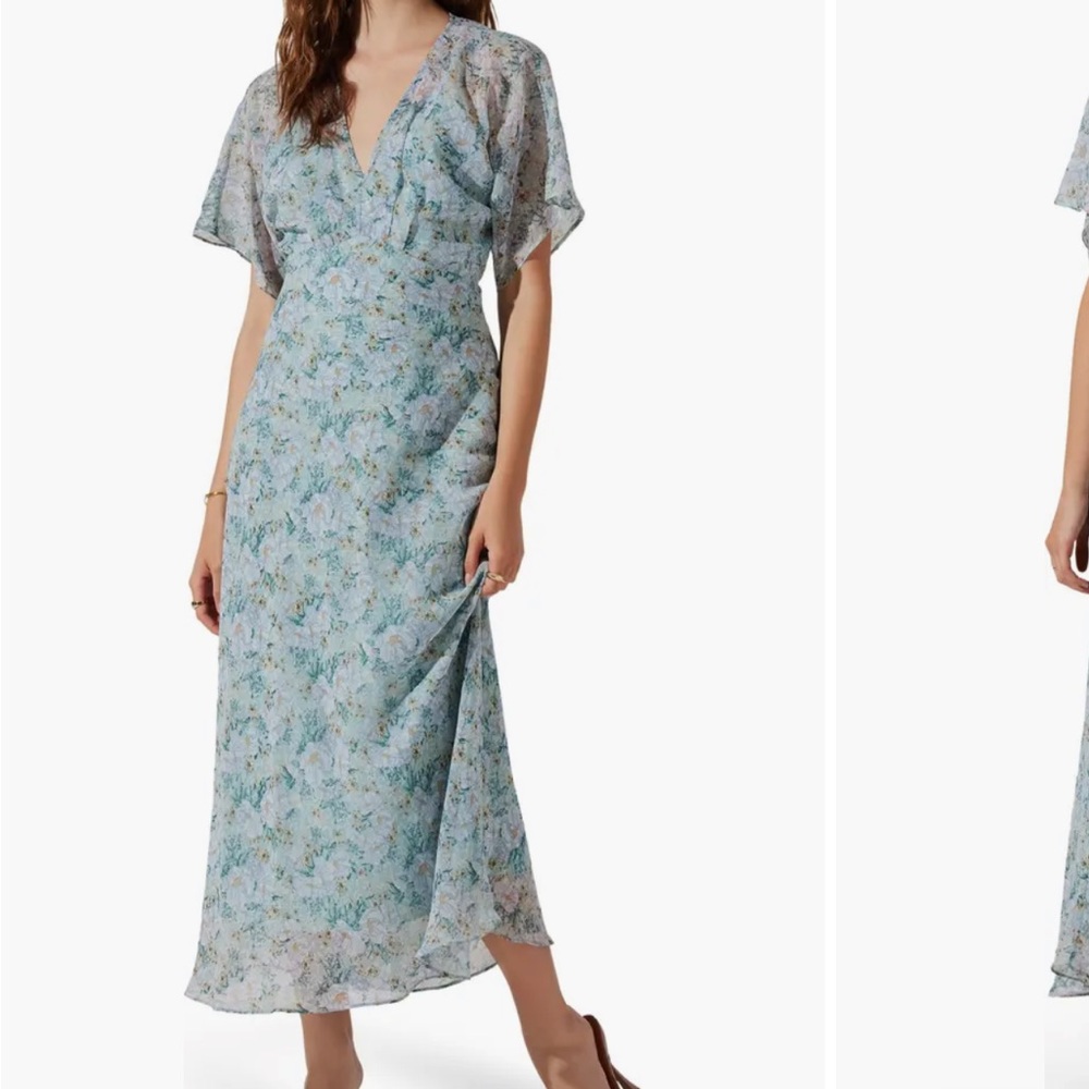 Floral Flutter Sleeve Chiffon Dress ASTR the label NWT never worn midi dress!